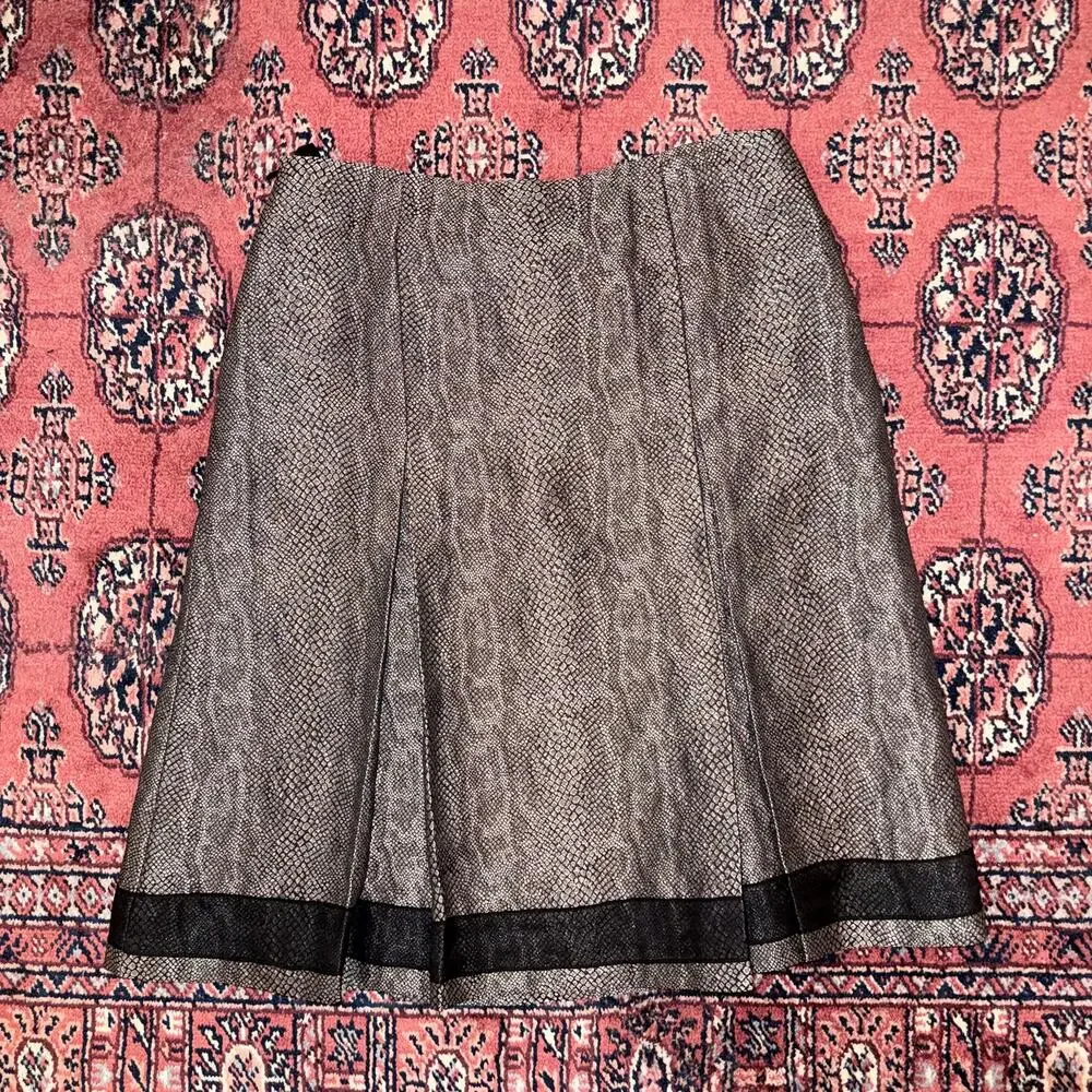 Helios & Luna Snake Print A-Line Skirt‎ with Contrast Trim Size 6